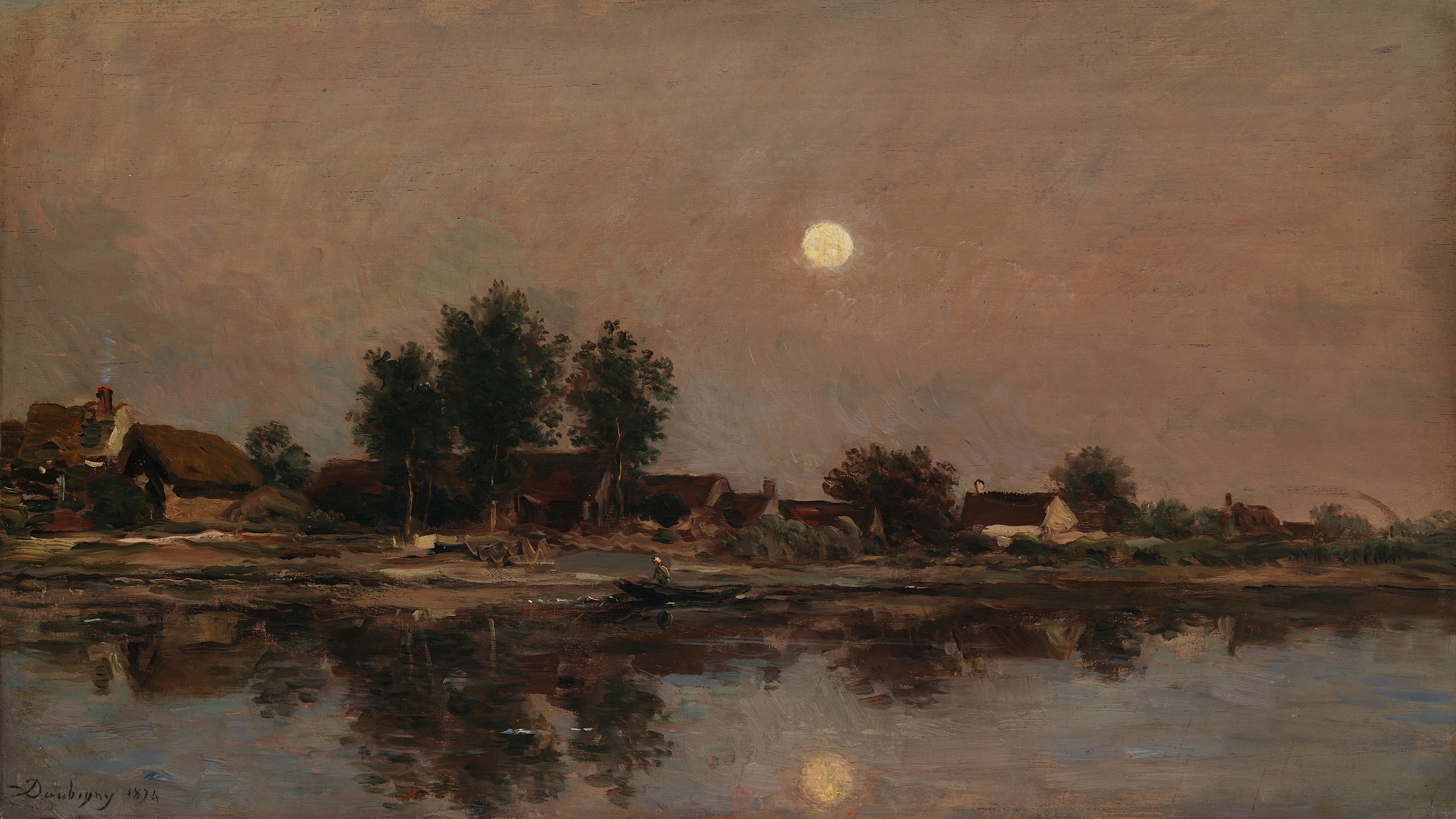 Moonlit River Reflection
