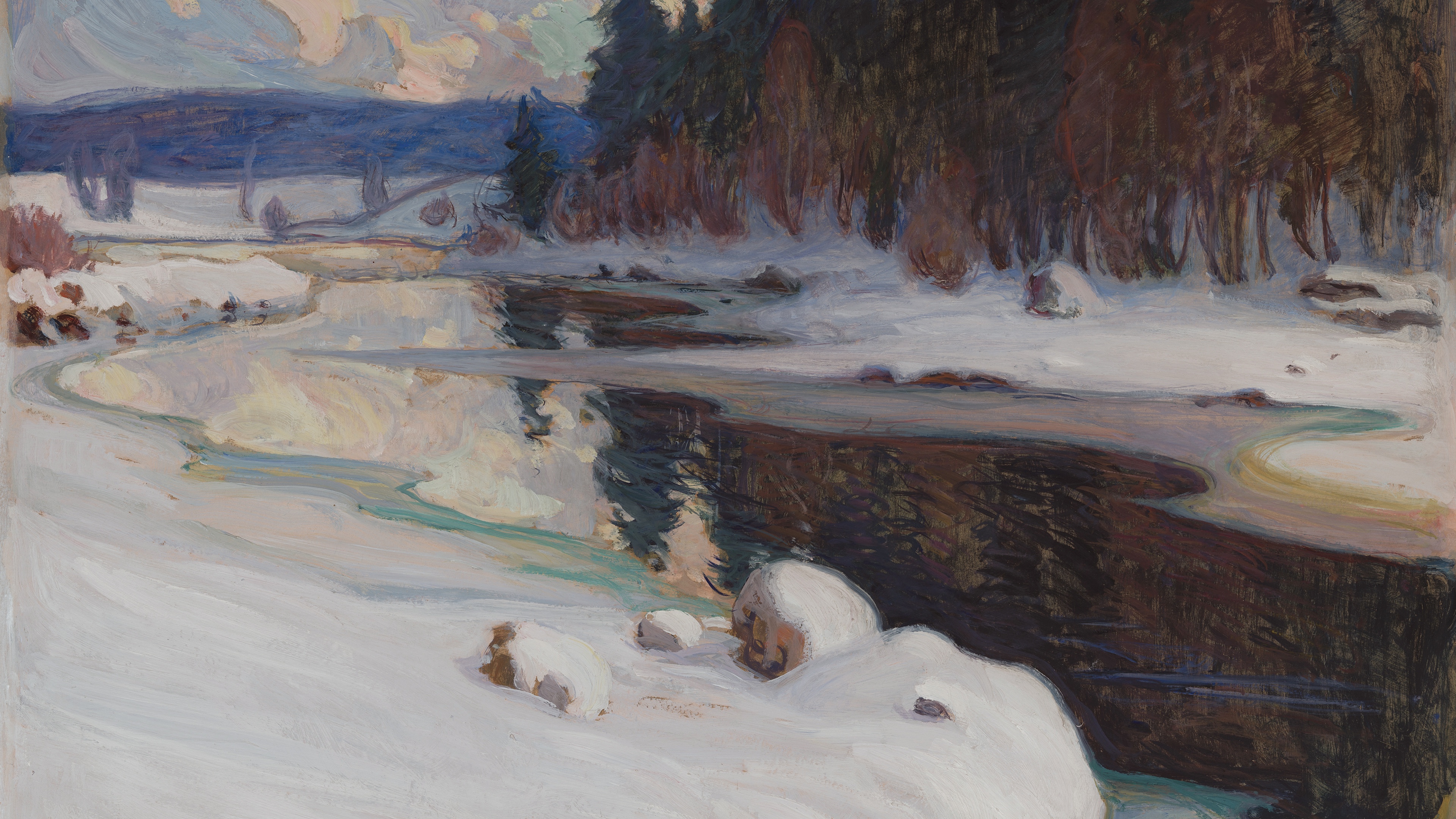Frozen River Dusk