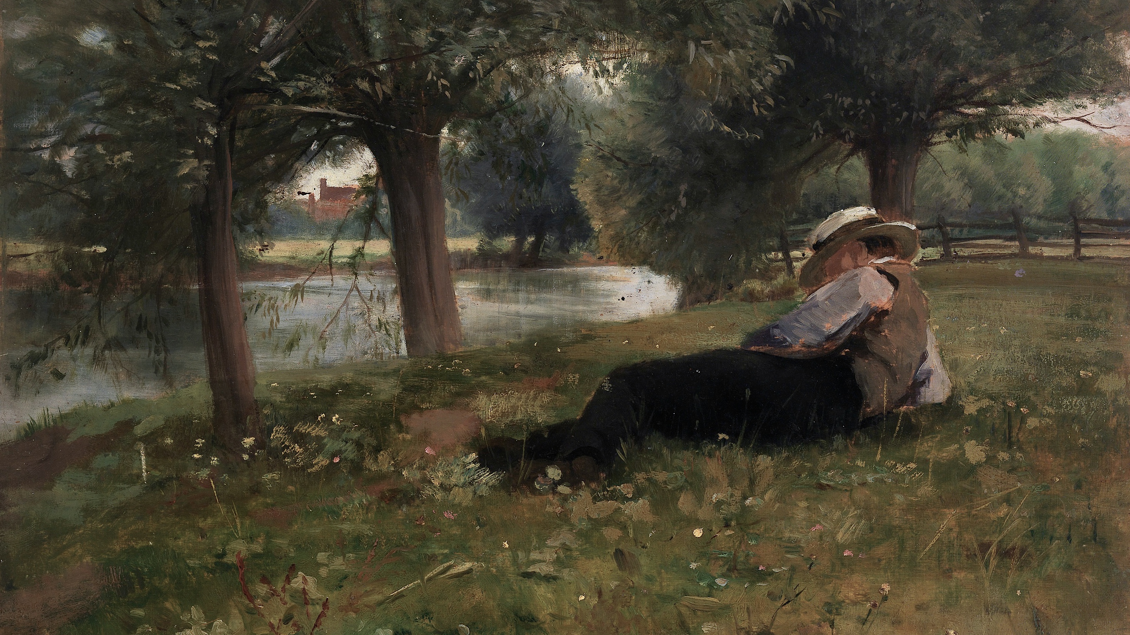 Shaded Riverbank Solitude