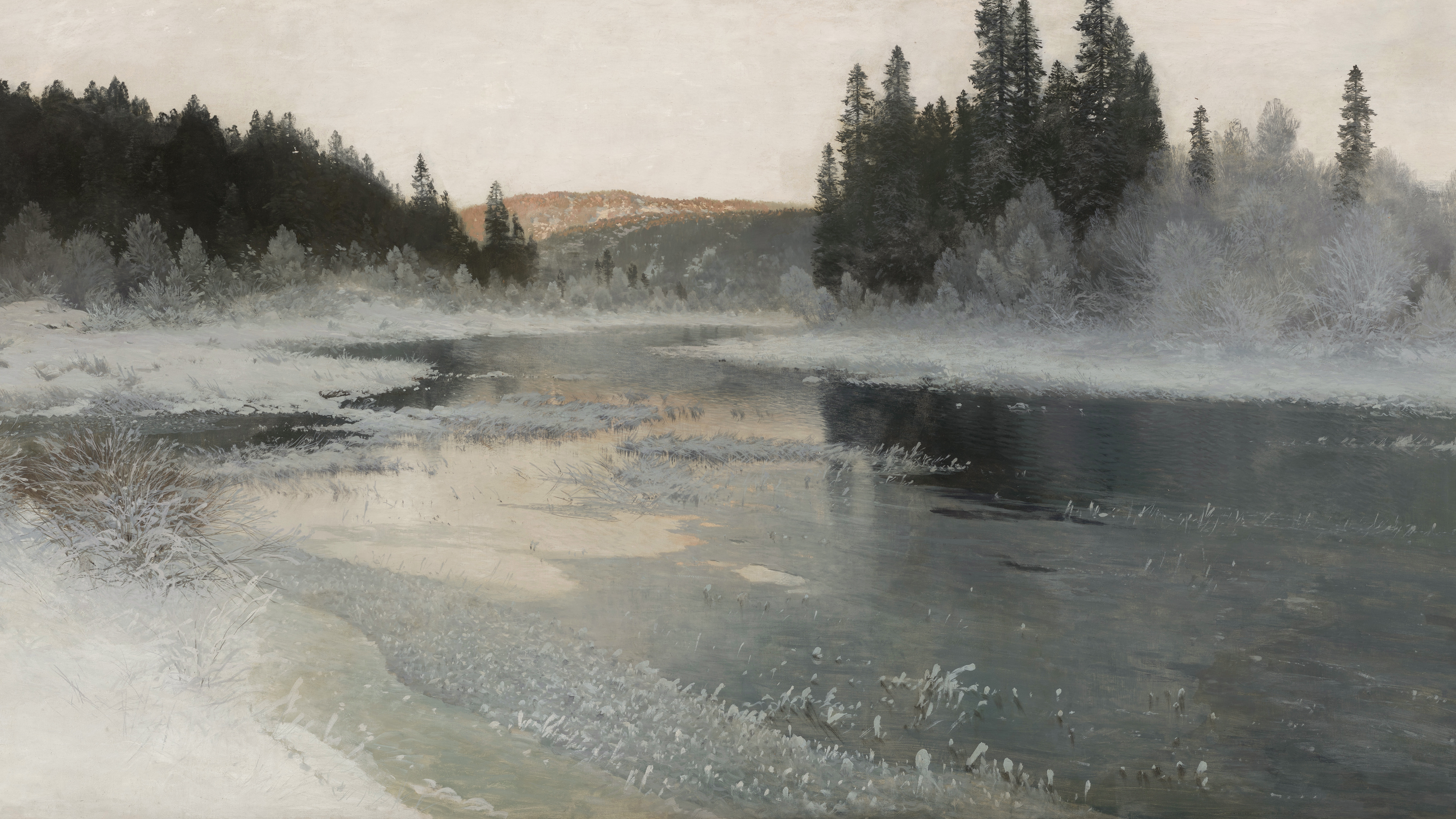 Frostbound River Twilight